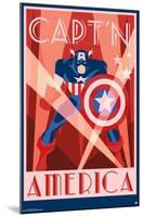 Marvel Comics - Captain America - Art Deco-Trends International-Mounted Poster