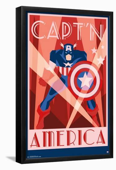 Marvel Comics - Captain America - Art Deco-Trends International-Framed Poster