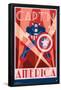 Marvel Comics - Captain America - Art Deco-Trends International-Framed Poster