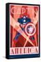 Marvel Comics - Captain America - Art Deco-Trends International-Framed Stretched Canvas