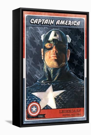 Marvel Comics - Captain America Card-Trends International-Framed Stretched Canvas