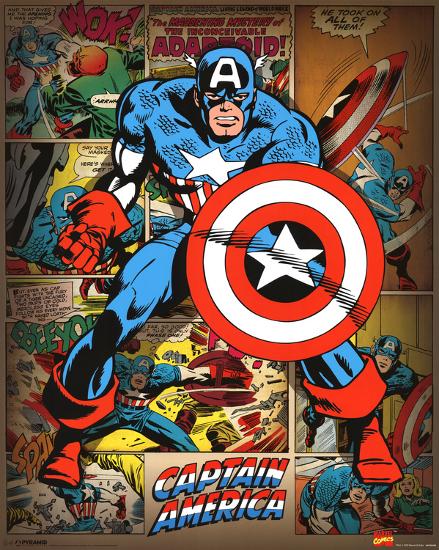 Marvel Comics Captain America Retro Print Allposters Com