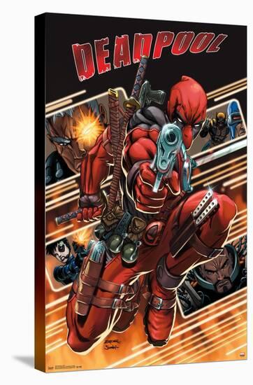 Marvel Comics - Deadpool - Attack Collage-Trends International-Stretched Canvas