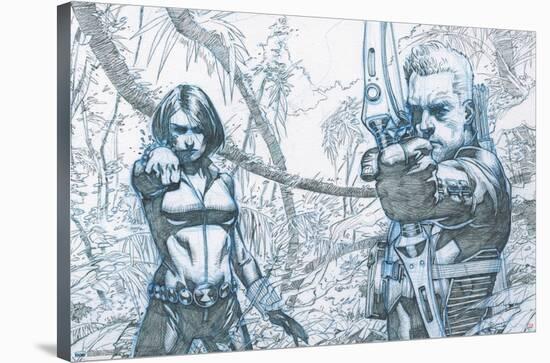 Marvel Comics - Hawkeye and Black Widow - Pencils-Trends International-Stretched Canvas