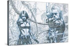 Marvel Comics - Hawkeye and Black Widow - Pencils-Trends International-Stretched Canvas