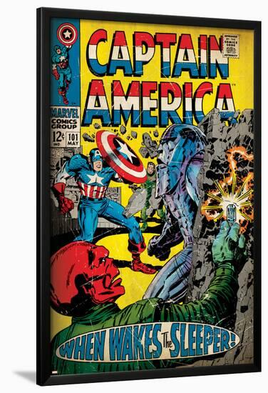 Marvel Comics Retro: Captain America Comic Book Cover No.101, Red Skull (aged)-null-Lamina Framed Poster