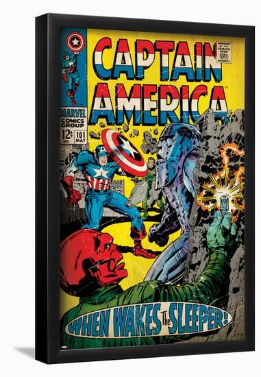 Marvel Comics Retro: Captain America Comic Book Cover No.101, Red Skull (aged)-null-Framed Poster