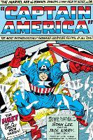 Marvel Comics Retro: Captain America Comic Panel; Smashing through Window; Red, White and Blue-null-Lamina Framed Poster