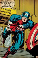 Marvel Comics Retro: Captain America Comic Panel, U.S. naval Hospital (aged)-null-Lamina Framed Poster