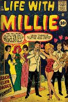 Marvel Comics Retro: Life with Millie Comic Book Cover No.13, Bathing Suit, Beach Club Dance (aged)-null-Lamina Framed Poster