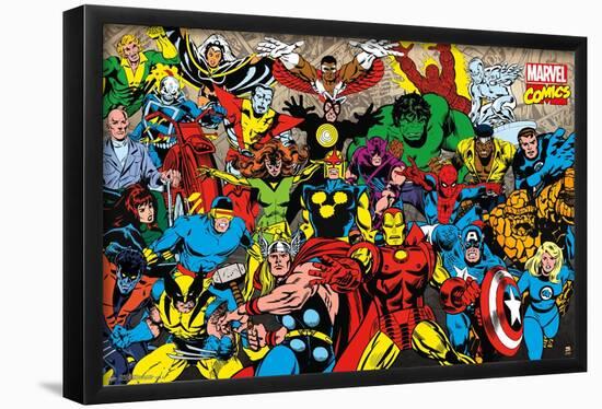 Marvel Comics - Retro Lineup-Trends International-Framed Poster