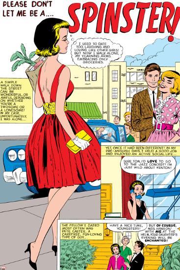 Marvel Comics Retro: Love Comic Panel, Spinster-null-Lamina Framed Poster