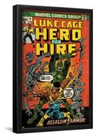 Marvel Comics Retro: Luke Cage, Hero for Hire Comic Book Cover No.6, Assassin in Armor! (aged)-null-Framed Poster