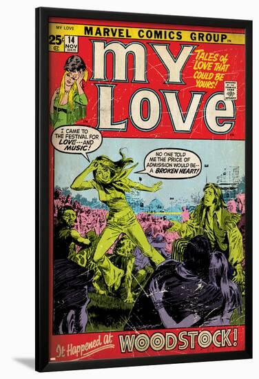 Marvel Comics Retro: My Love Comic Book Cover No.14, Woodstock (aged)-null-Lamina Framed Poster