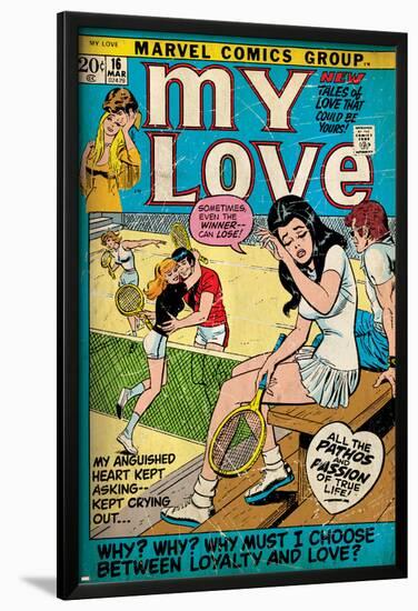 Marvel Comics Retro: My Love Comic Book Cover No.16, Tennis, Pathos and Passion (aged)-null-Lamina Framed Poster