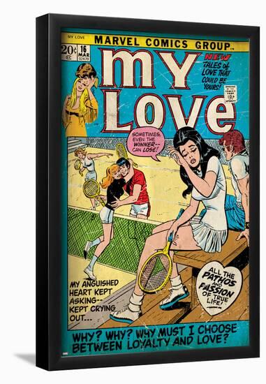 Marvel Comics Retro: My Love Comic Book Cover No.16, Tennis, Pathos and Passion (aged)-null-Framed Poster