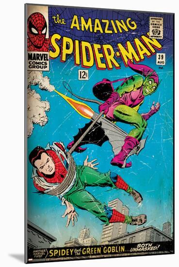 Marvel Comics Retro: The Amazing Spider-Man Comic Book Cover No.39, Green Goblin (aged)-null-Mounted Poster
