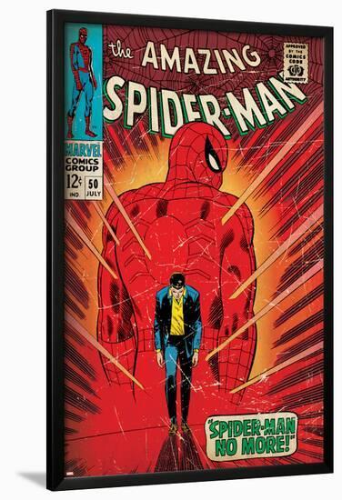Marvel Comics Retro: The Amazing Spider-Man Comic Book Cover No.50, Spider-Man No More! (aged)-null-Lamina Framed Poster