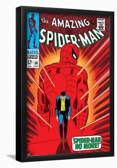 Marvel Comics Retro: The Amazing Spider-Man Comic Book Cover No.50, Spider-Man No More!-null-Framed Poster