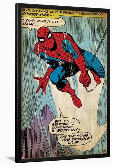 Marvel Comics Retro: The Amazing Spider-Man Comic Panel (aged)-null-Lamina Framed Poster