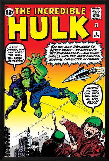 Marvel Comics Retro: The Incredible Hulk Comic Book Cover No.3-null-Lamina Framed Poster