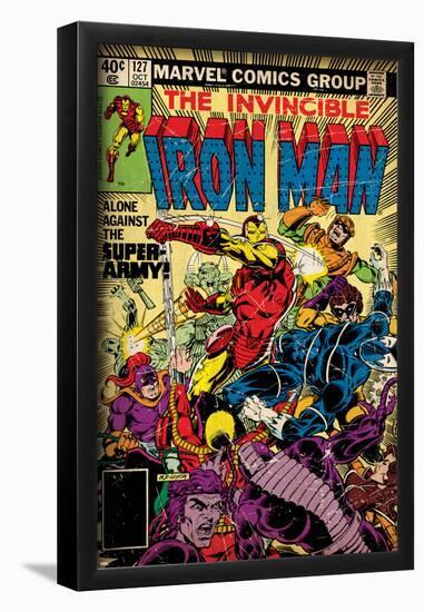 Marvel Comics Retro: The Invincible Iron Man Comic Book Cover No.127, Against the Super-Army!-null-Framed Poster