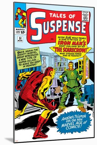 Marvel Comics Retro: The Invincible Iron Man Comic Book Cover No.51, Suspense- Facing the Scarecrow-null-Mounted Poster