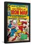 Marvel Comics Retro: The Invincible Iron Man Comic Book Cover No.58, Facing Captain America (aged)-null-Framed Poster