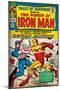 Marvel Comics Retro: The Invincible Iron Man Comic Book Cover No.58, Facing Captain America (aged)-null-Mounted Poster