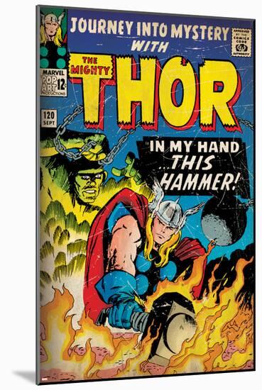 Marvel Comics Retro: The Mighty Thor Comic Book Cover No.120, Journey into Mystery (aged)-null-Mounted Poster