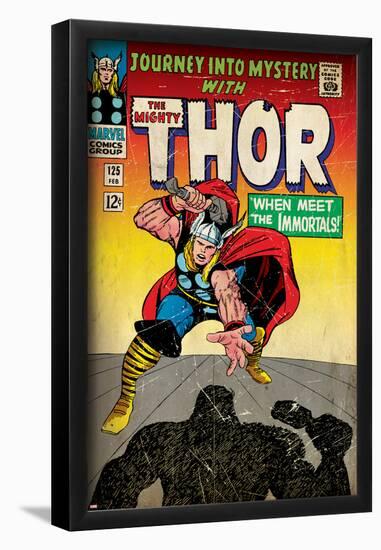 Marvel Comics Retro: The Mighty Thor Comic Book Cover No.125, Journey into Mystery (aged)-null-Framed Poster