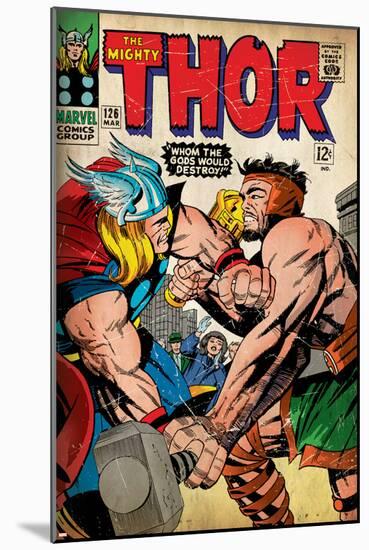 Marvel Comics Retro: The Mighty Thor Comic Book Cover No.126, Hercules (aged)-null-Mounted Poster