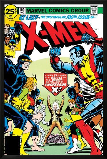 Marvel Comics Retro: The X-Men Comic Book Cover No.100, Professor X-null-Lamina Framed Poster