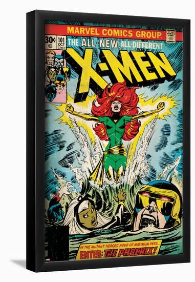 Marvel Comics Retro: The X-Men Comic Book Cover No.101, Phoenix, Storm, Nightcrawler, Cyclops-null-Framed Poster