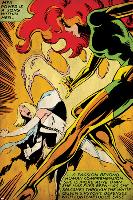 Marvel Comics Retro: X-Men Comic Panel, Phoenix, Emma Frost, Fighting (aged)-null-Lamina Framed Poster