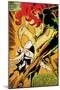 Marvel Comics Retro: X-Men Comic Panel, Phoenix, Emma Frost, Fighting (aged)-null-Mounted Poster