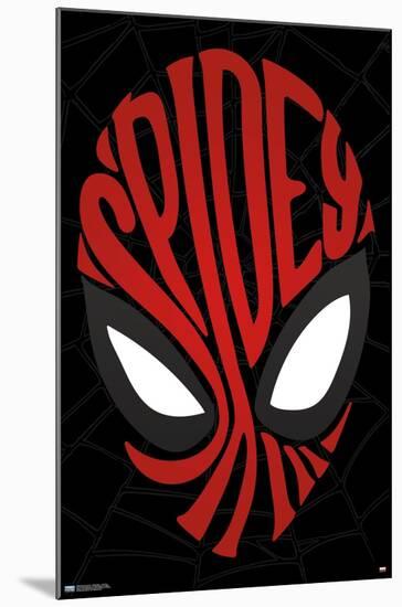 Marvel Comics - Spider-Man - Text Face-Trends International-Mounted Poster