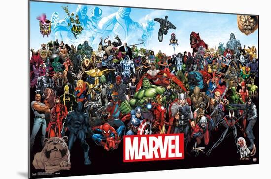 Marvel Comics - The Marvel Lineup-Trends International-Mounted Poster