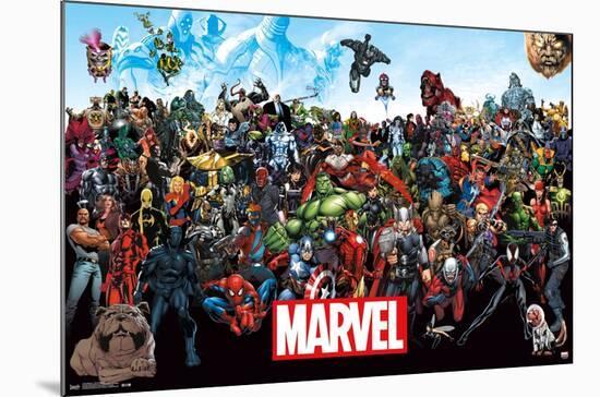 Marvel Comics - The Marvel Lineup-Trends International-Mounted Poster