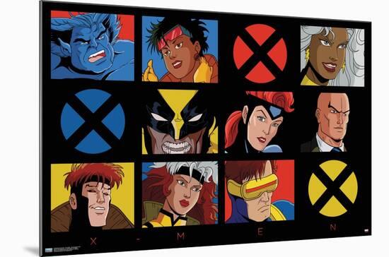 Marvel Comics - The X-Men - 90s Animated Grid-Trends International-Mounted Poster