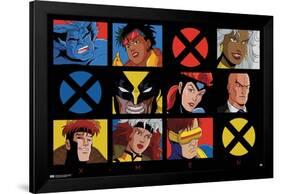 Marvel Comics - The X-Men - 90s Animated Grid-Trends International-Framed Poster