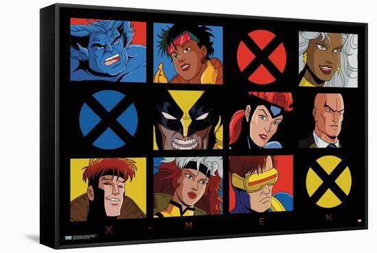 Marvel Comics - The X-Men - 90s Animated Grid-Trends International-Framed Stretched Canvas