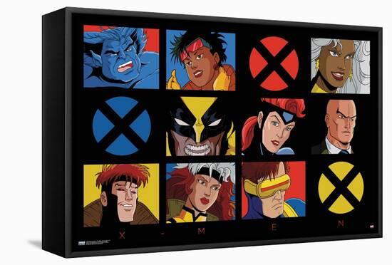 Marvel Comics - The X-Men - 90s Animated Grid-Trends International-Framed Stretched Canvas