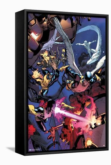 Marvel Comics - The X-Men - Classic Group Fighting-Trends International-Framed Stretched Canvas