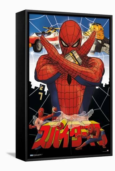 Marvel Comics TV - Japanese Spider-Man - Collage-Trends International-Framed Stretched Canvas