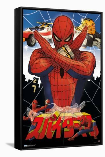 Marvel Comics TV - Japanese Spider-Man - Collage-Trends International-Framed Stretched Canvas