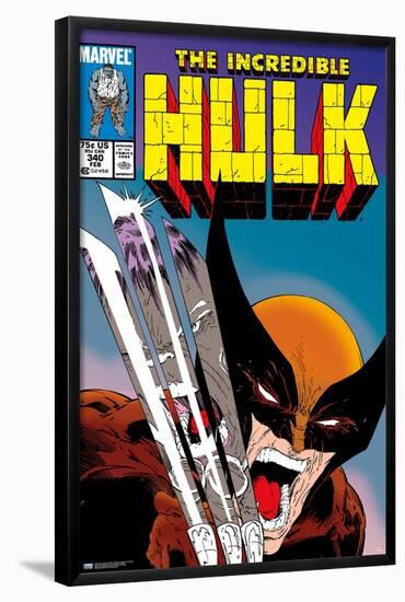 Marvel Comics X-Men - Wolverine Incredible Hulk #340-Trends International-Framed Poster