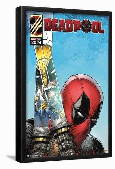 Marvel Deadpool & Wolverine - Homage Cover Deadpool Swords-Trends International-Framed Poster