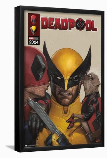 Marvel Deadpool & Wolverine - Homage Cover Wolverine Kisses-Trends International-Framed Poster