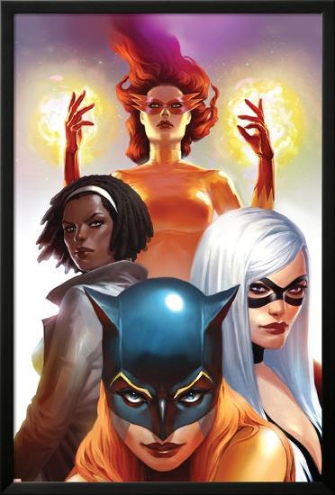 Marvel Divas No.2 Cover: Hellcat, Black Cat, Photon and Firestar-null-Lamina Framed Poster